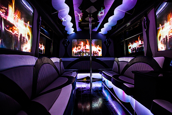 Party bus luxury interior